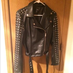 Black Studded Leather Jacket